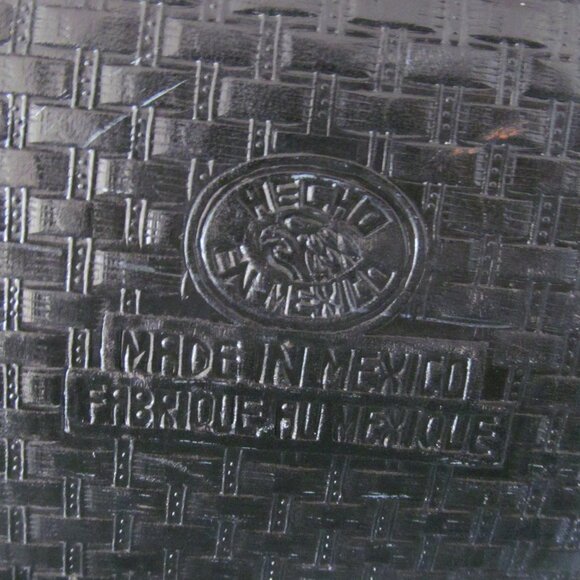 Vintage black tooled leather handbag Mont-Abur Made in Mexico - Picture 5 of 8